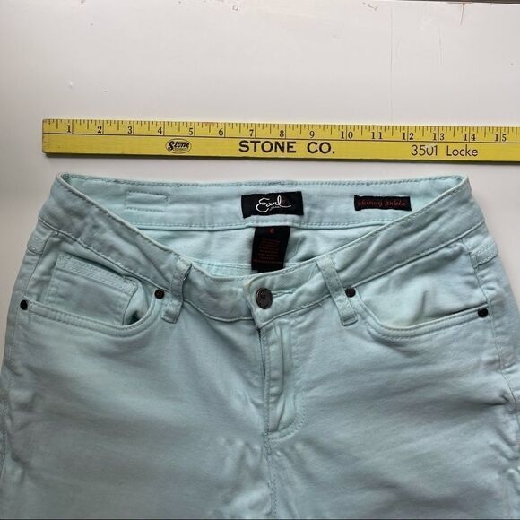 Earl's Skinny Ankle Jeans in Light Aqua, Size 6 - Picture 7 of 10